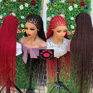BRAIDED WIG ON 13*6 FRONTAL LACE  CLOSURE 46" TWIST
